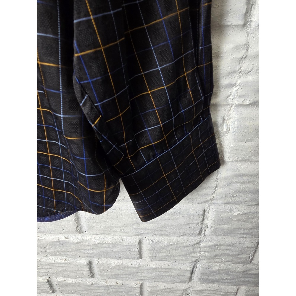 Luchiano Visconti button up shirt Men's size Large Checked Flip Cuff - Picture 2 of 10